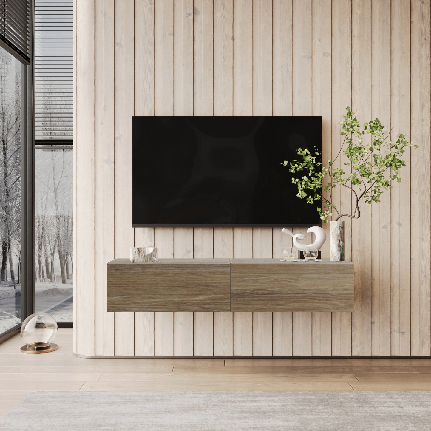 KAVO TV-BENK 150cm DUS EIK – VEGGHENGT