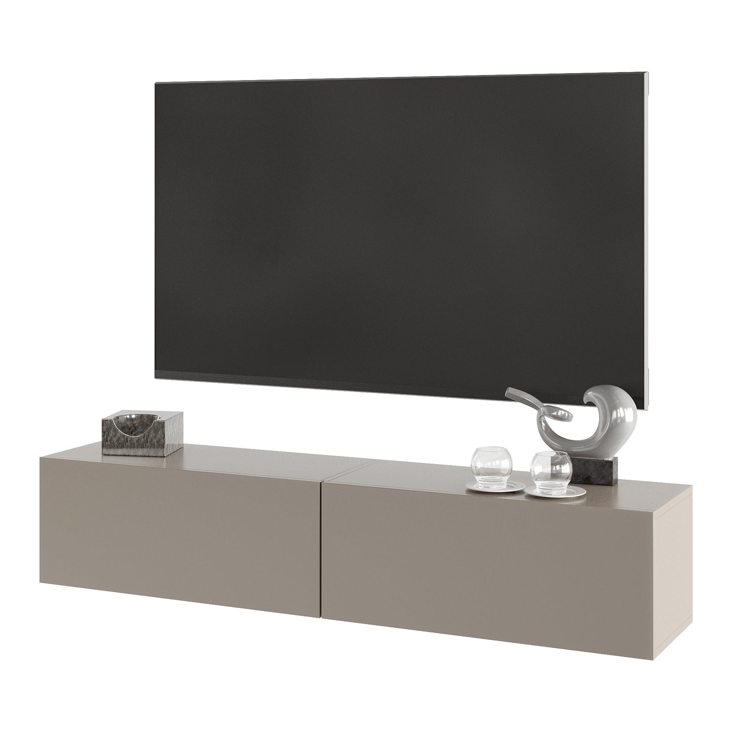 KAVO TV-BENK 150cm BEIGE – VEGGHENGT