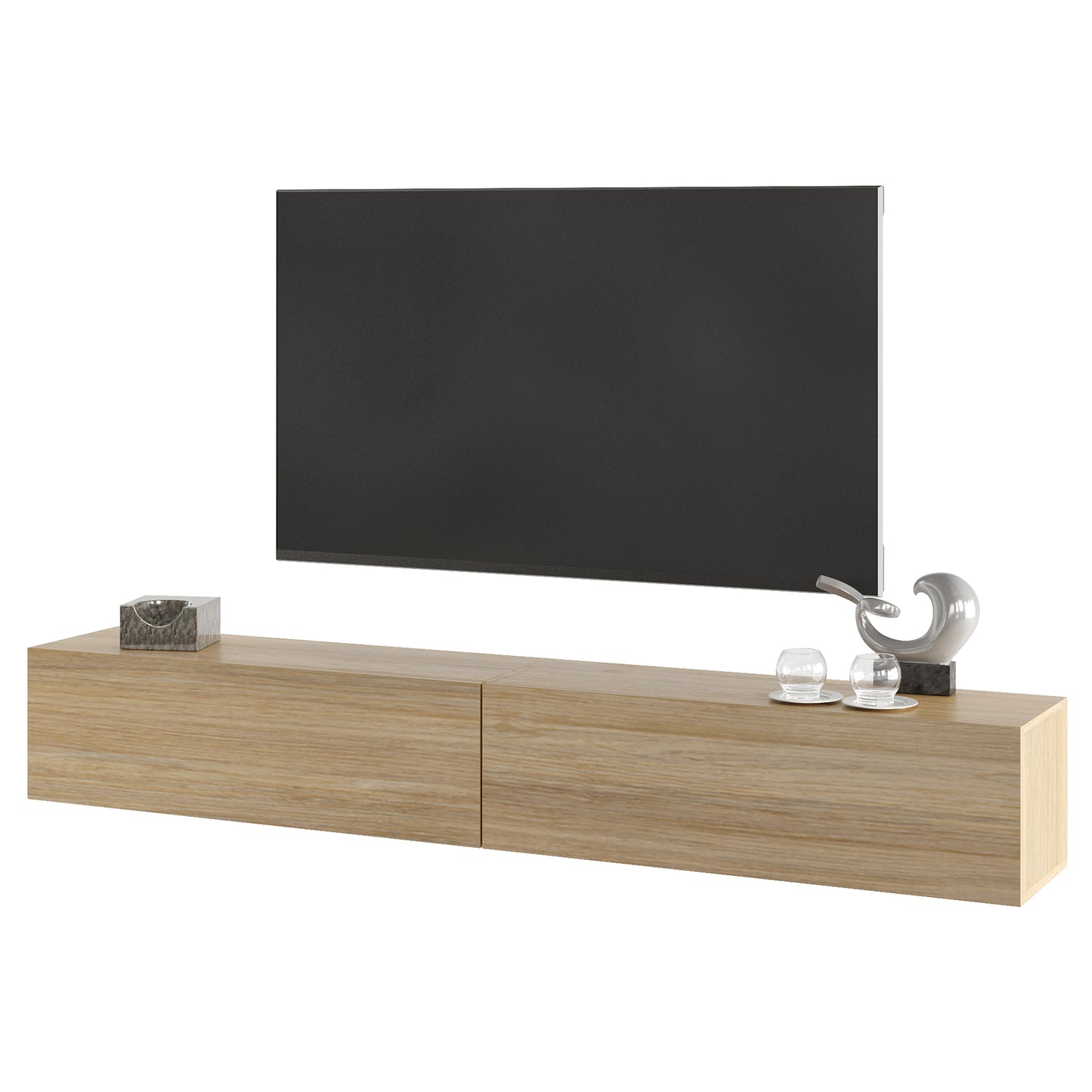 KAVO TV-BENK 200cm EIK – VEGGHENGT