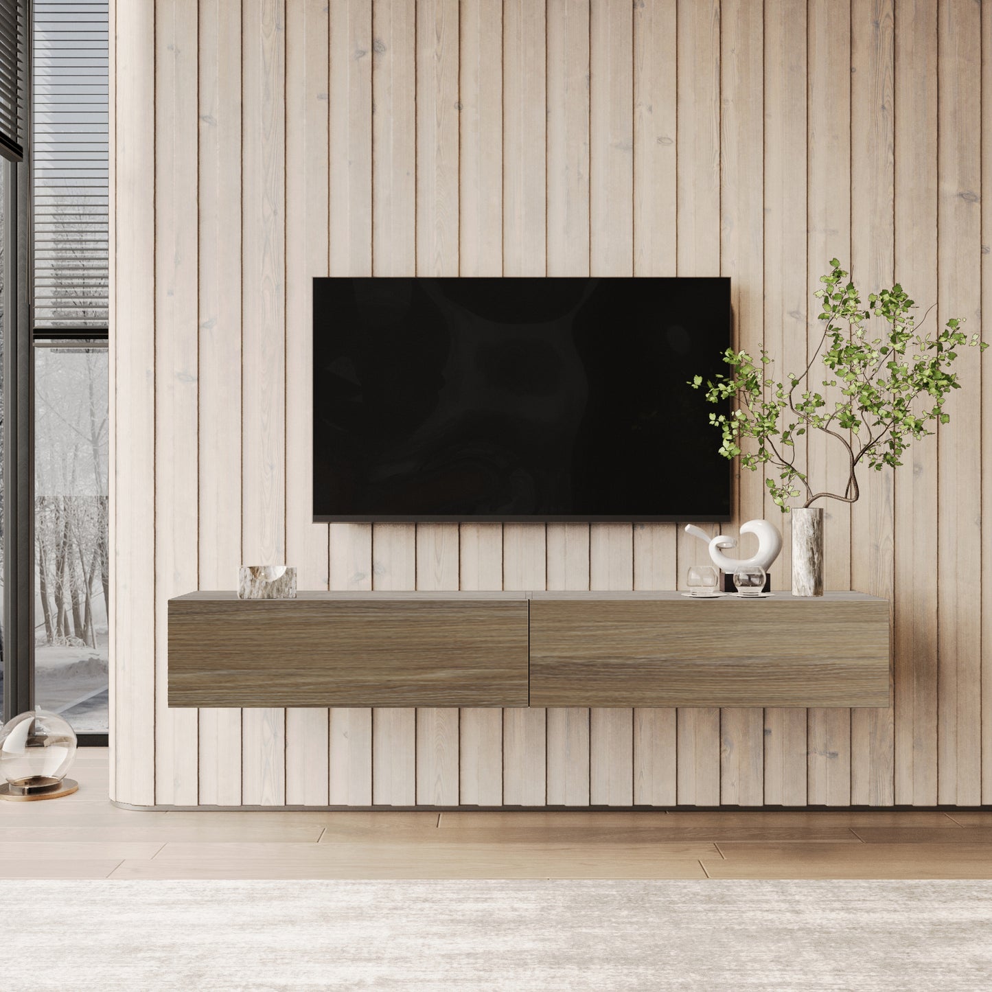 KAVO TV-BENK 200cm DUS EIK – VEGGHENGT