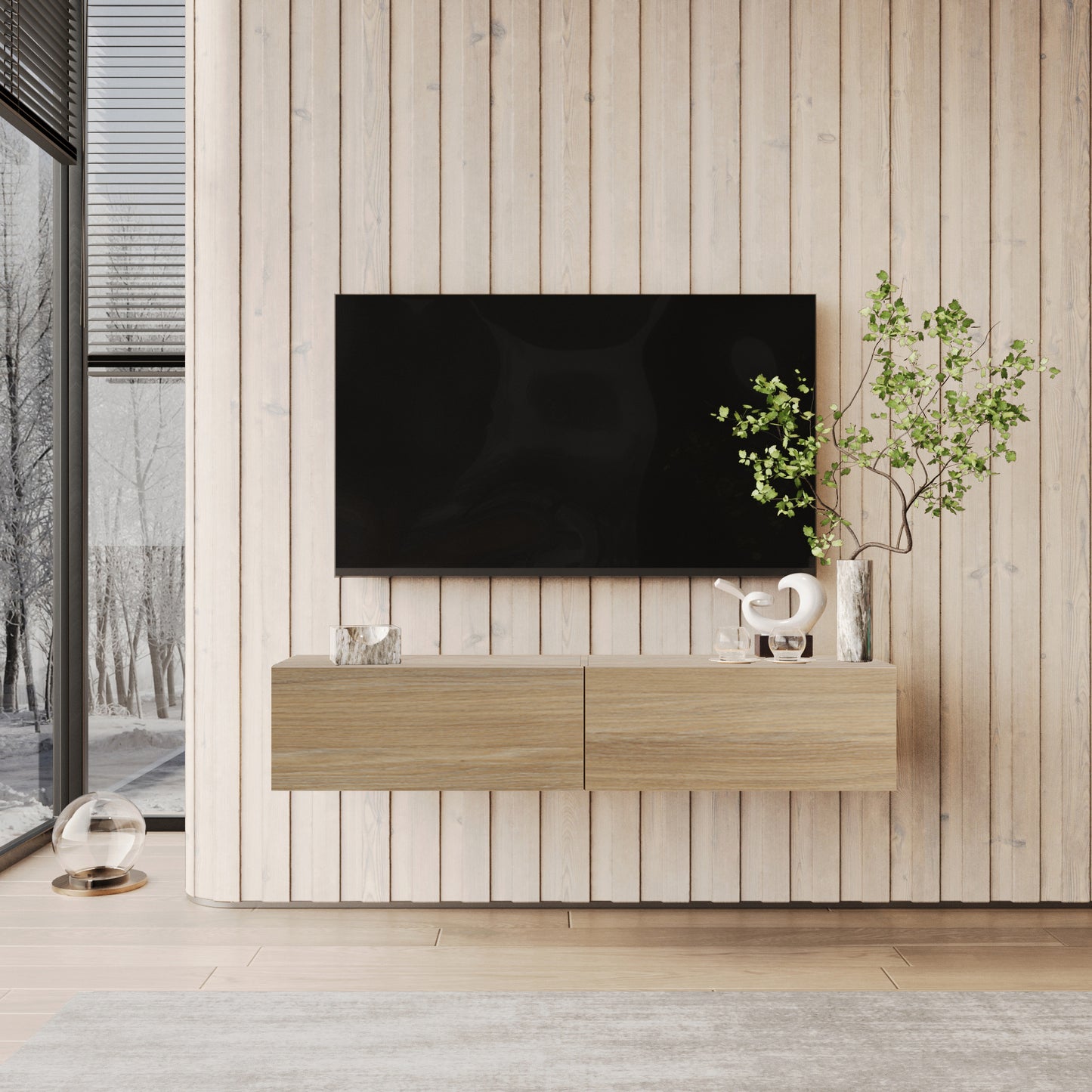 KAVO TV-BENK 150cm EIK – VEGGHENGT