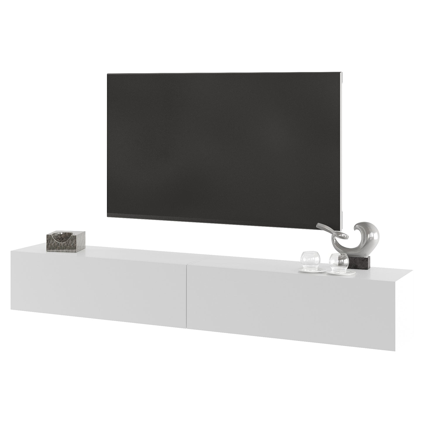 KAVO TV-BENK 200cm HVIT – VEGGHENGT