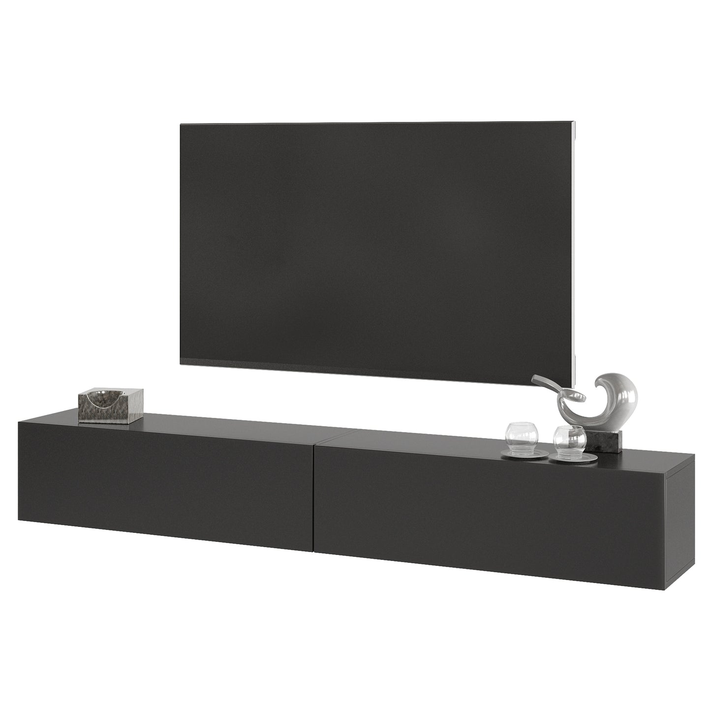 KAVO TV-BENK 200cm SVART – VEGGHENGT